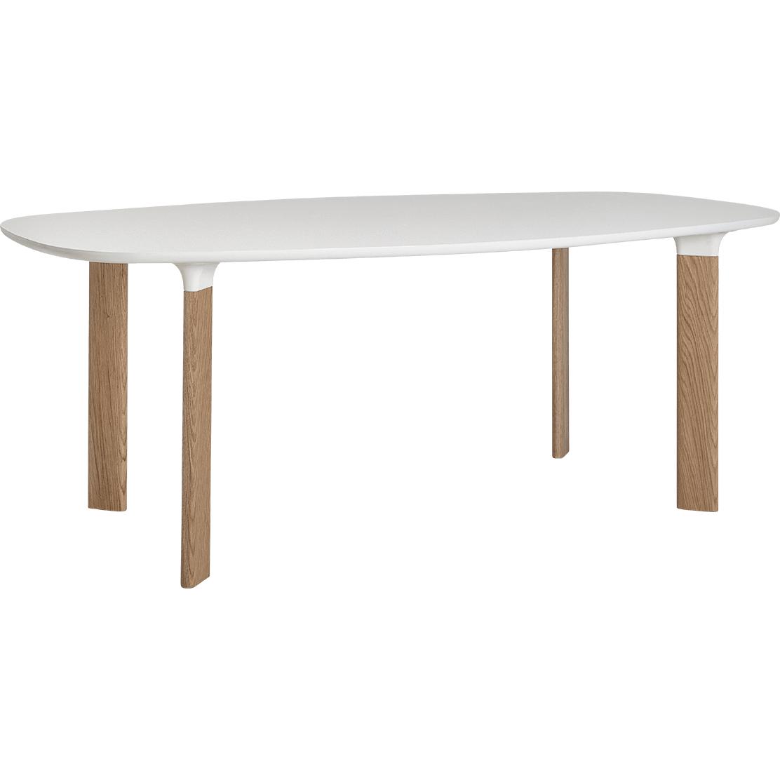 Fritz Hansen Tableau analogique 185 cm, stratifié blanc / bois de chêne