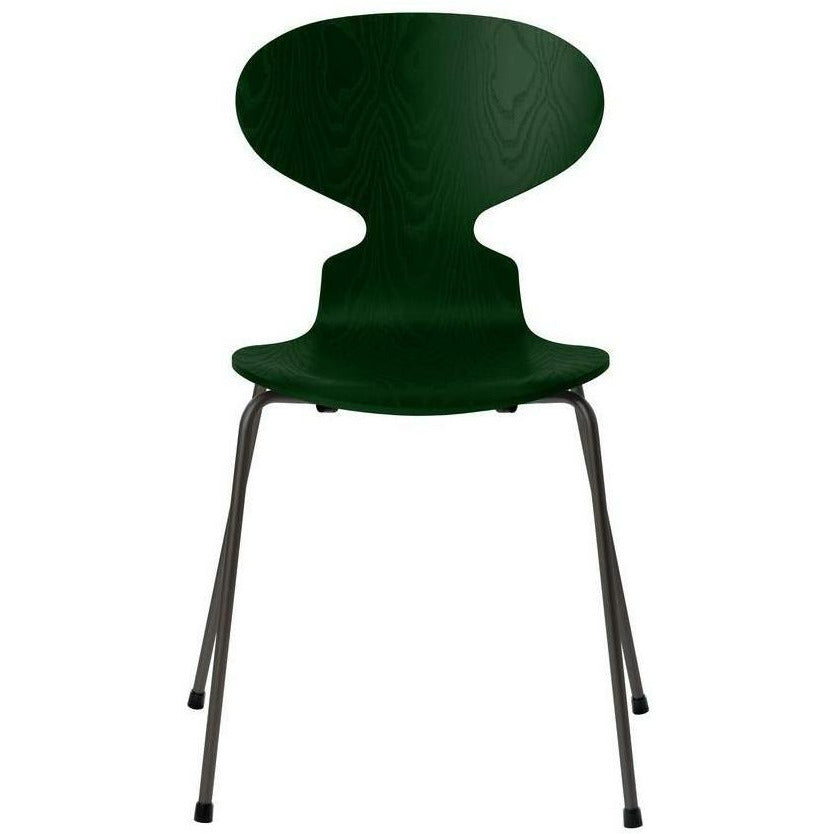 Fritz Hansen Ant Ant Chair Dyed Ash Sergreen Bowl, Base de graphite tiède