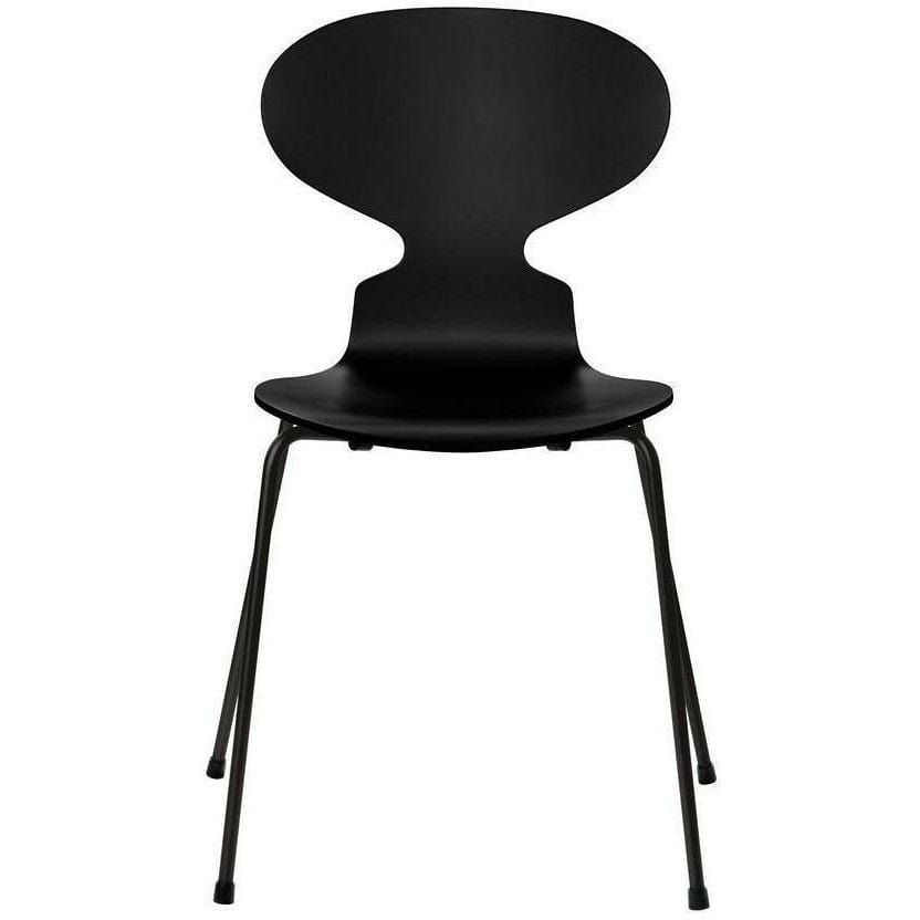 Chaise de fourmi fritz hansen laquée coque noire laquée, base noire