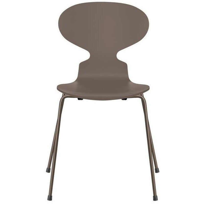 Fritz Hansen Ant Chair Lacquered Deep Clay Bowl, Brown Bronze Base