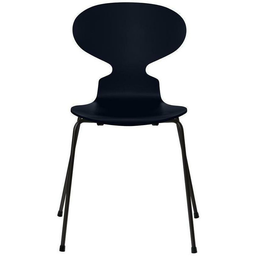 Chaise de fourmi fritz hansen laquée coque bleue de minuit, base noire