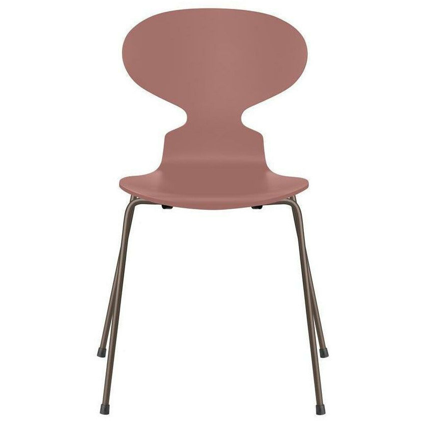 Chaise de fourmi fritz hansen laquée bol à rose sauvage laquée, base de bronze marron