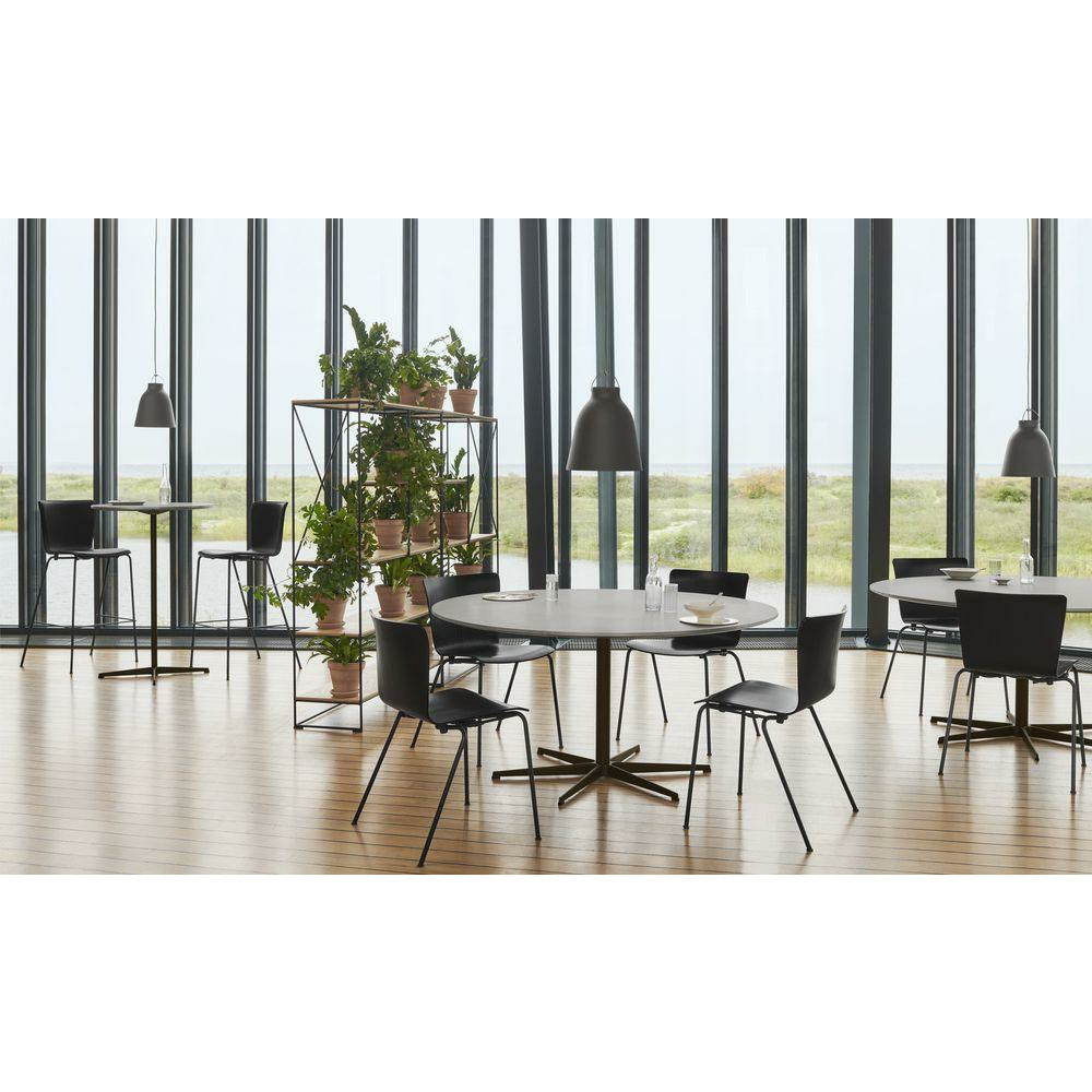 Fritz Hansen Kreisförmiger Esstisch Ø120 cm, grauer Brom/Schwarz