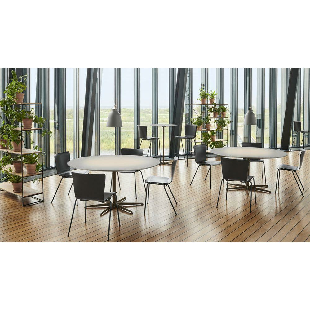 Fritz Hansen Kreisförmiger Esstisch Ø120 cm, grauer Brom/Schwarz