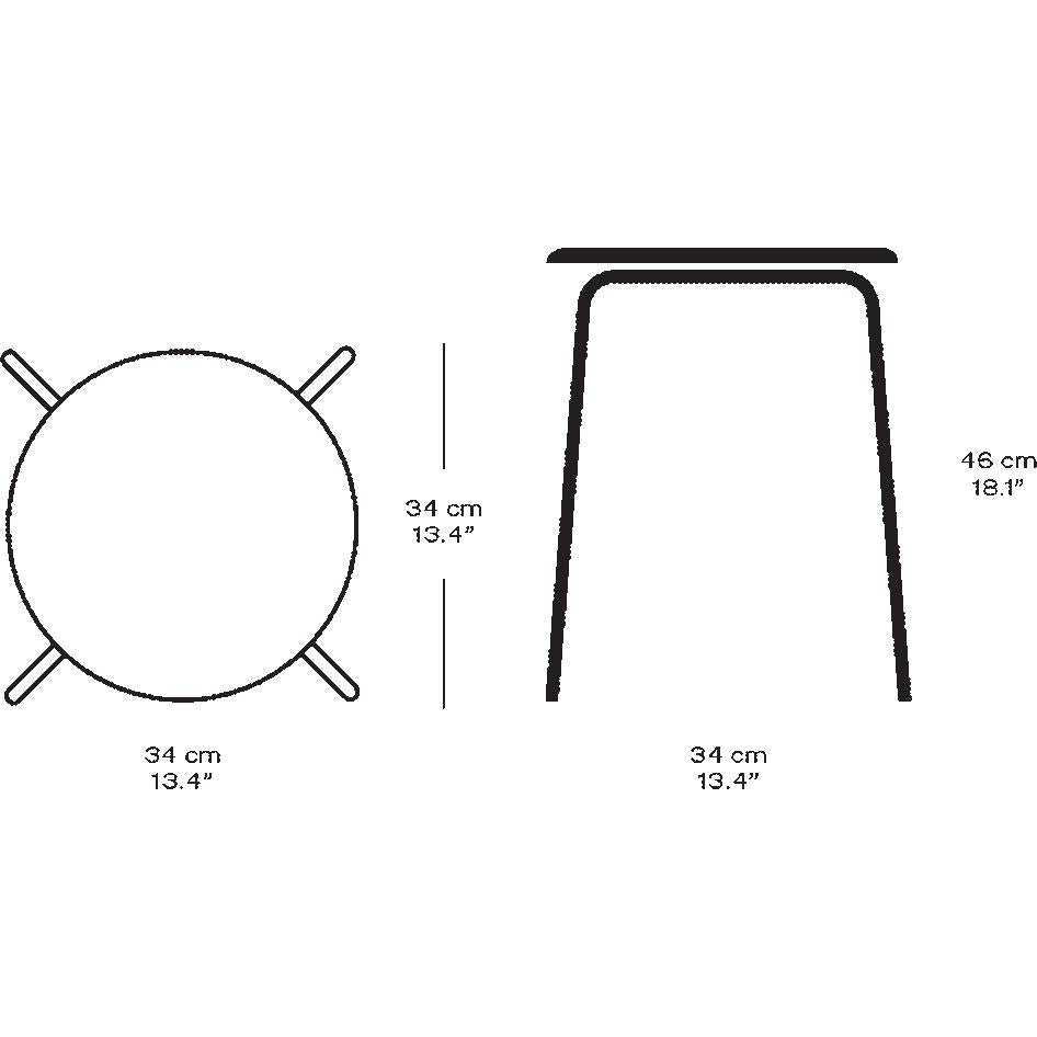 Tabouret de points Fritz Hansen, cuir de lave