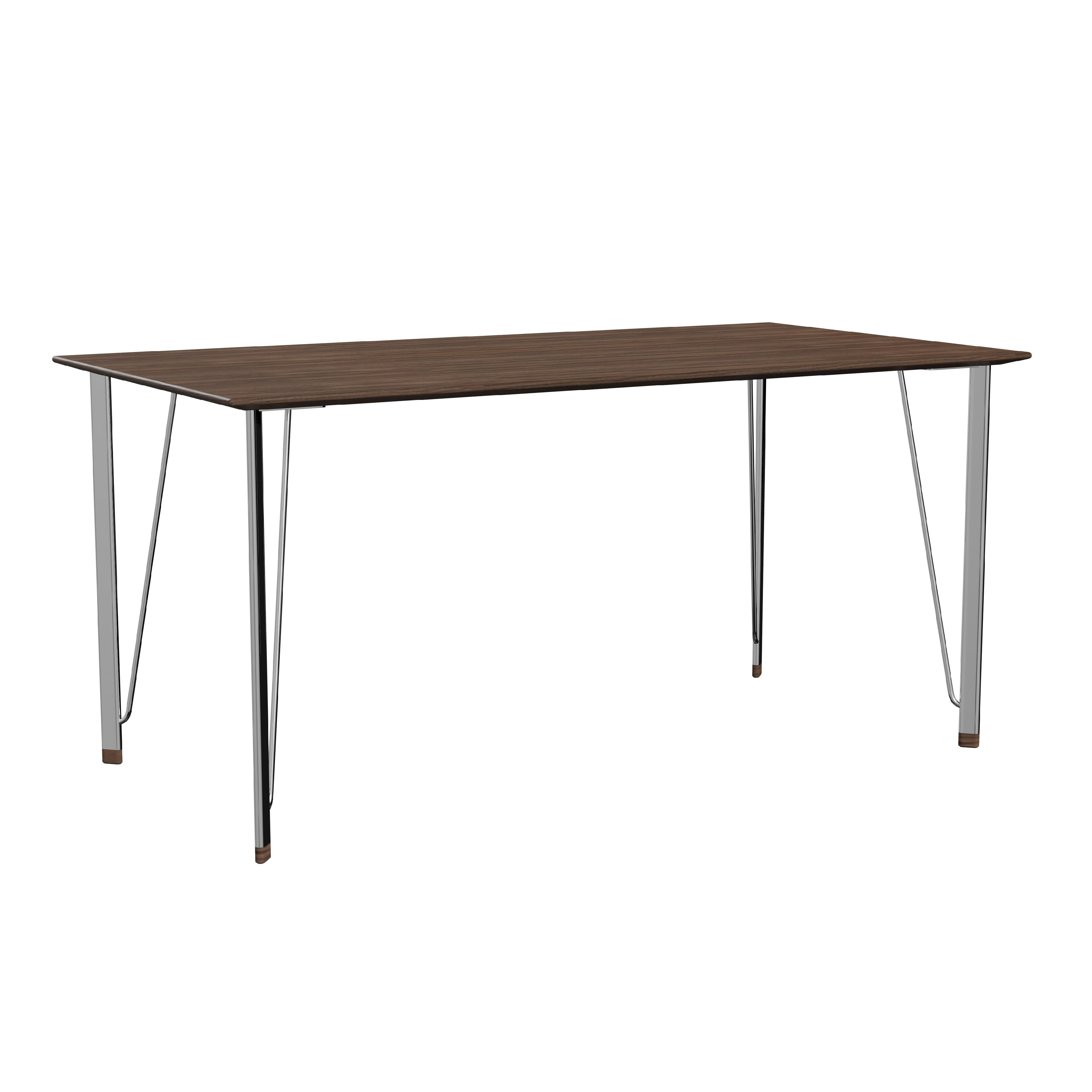 [product_category]-Fritz Hansen Fh3605 Desk, Chrome/Walnut Lacquered-Fritz Hansen-3605DE-WALNUT-CHROME-FRI-2