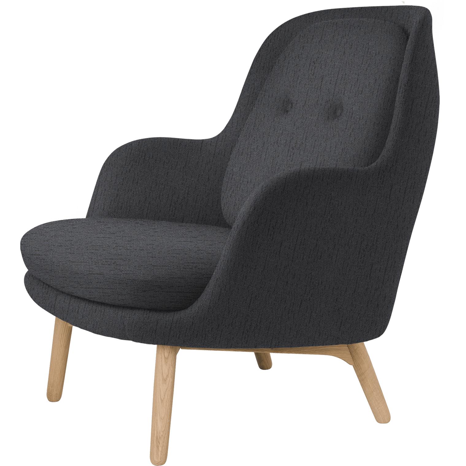 [product_category]-Fritz Hansen Fri Lounge Chair Wood, Sunniva Dark Grey-Fritz Hansen-JH5-1079-FRI-1