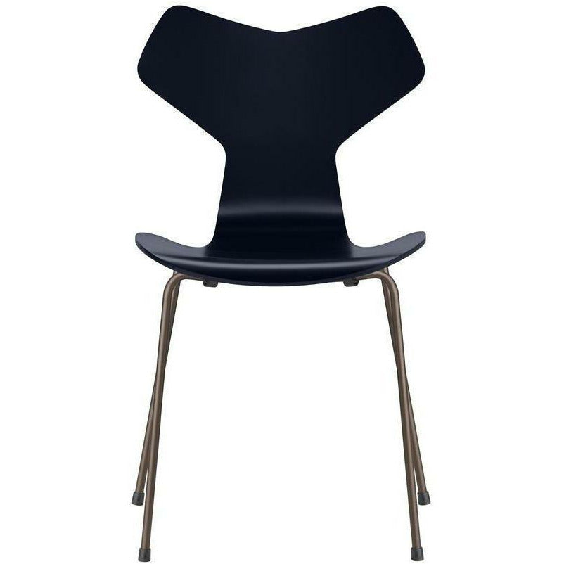 [product_category]-Fritz Hansen Grand Prix Chair Lacquered Midnight Blue Shell, Brown Bronze Base-Fritz Hansen-3130-Lacquered-MidnightBlue-BrownBronze-FRI-1