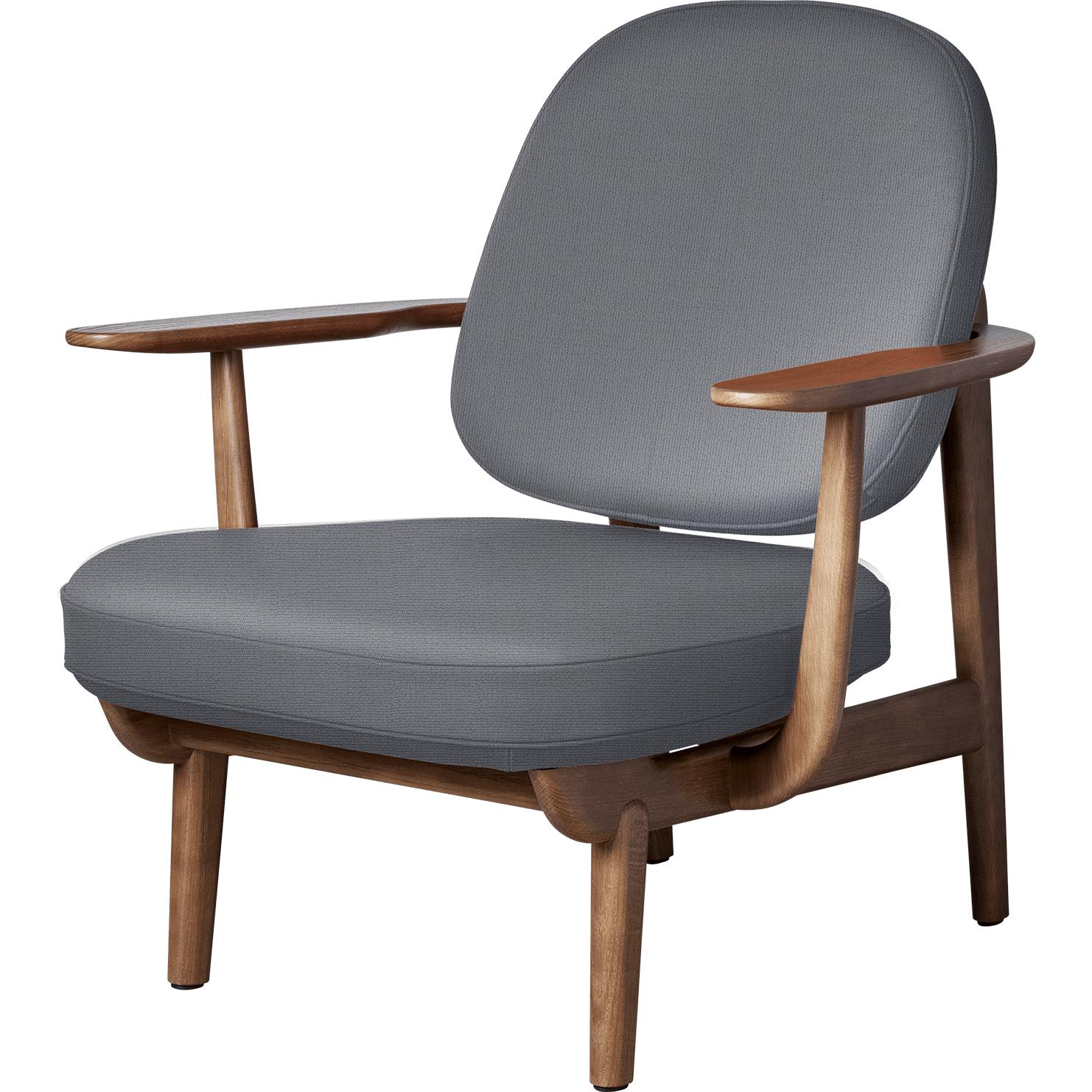 Fritz Hansen JH97 Fred Lounge Chaid Dark manchado de carvalho, cinza claro