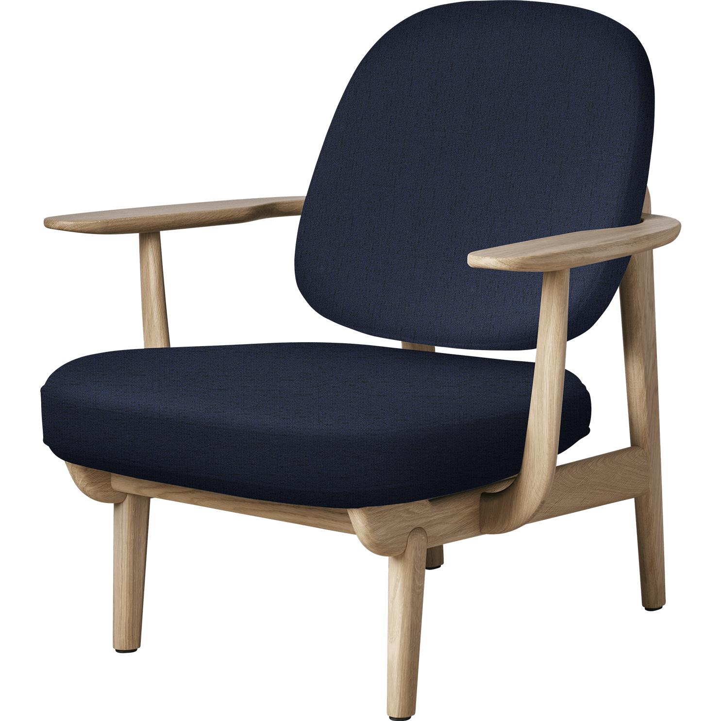 Fritz Hansen JH97 Fred Lounge Chair Lacquered Oak, azul