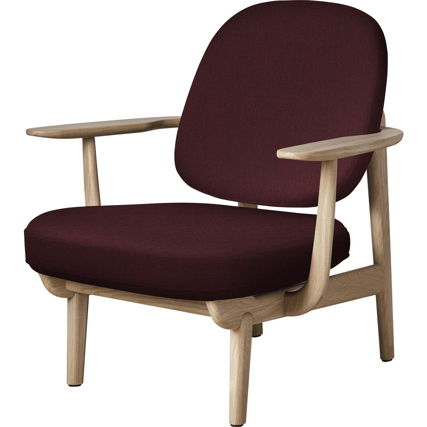 Fritz Hansen JH97 Fred Lounge Silla Lacqueed Oak, Rojo