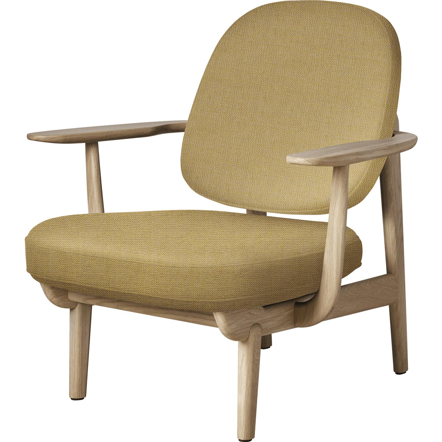 Fritz Hansen JH97 Fred Lounge Chair Lacked Oak, Yellow