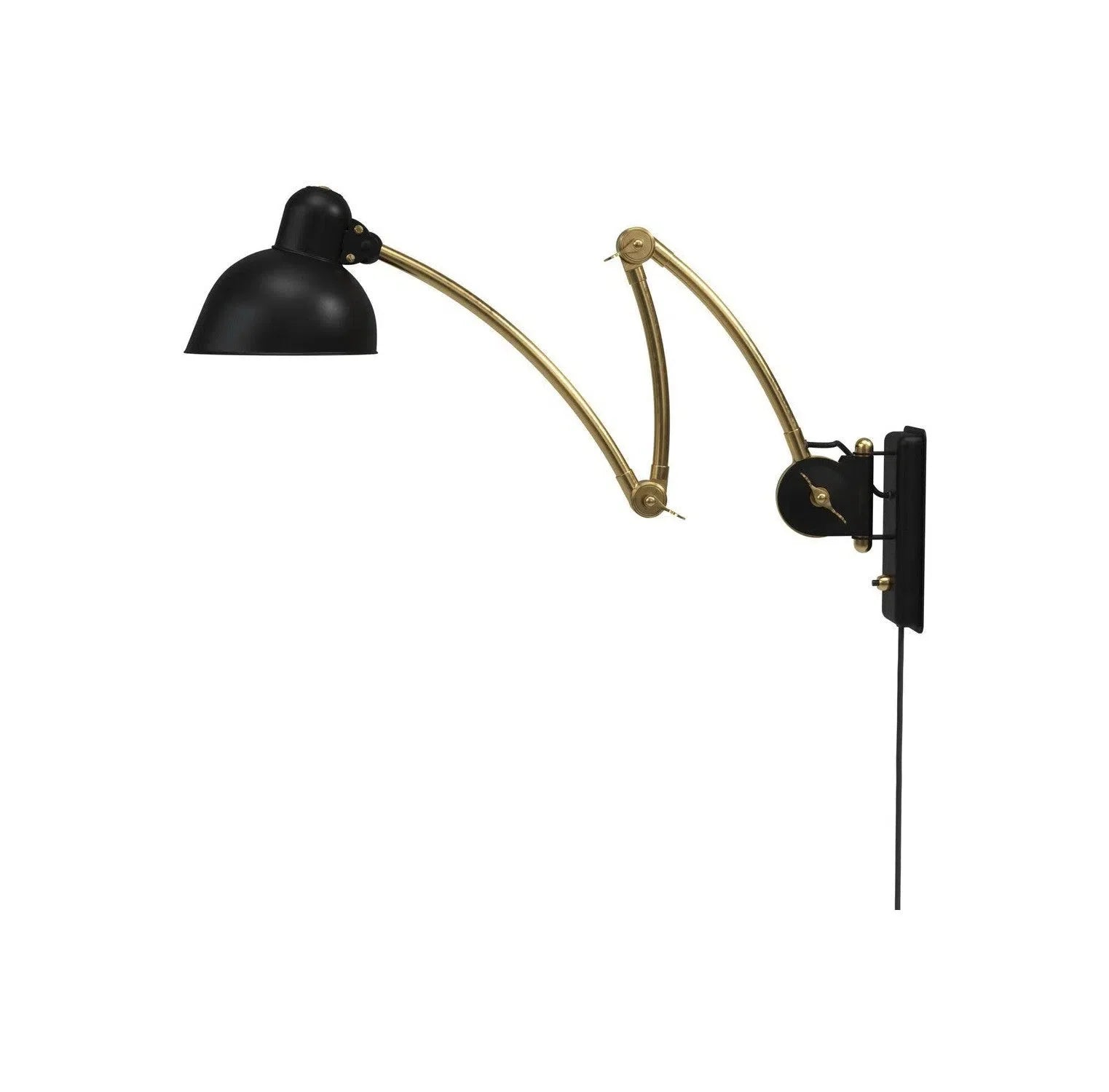 Fritz Hansen Kaiser Idell 6559 W Lámpara de pared, Matt Black/Brass