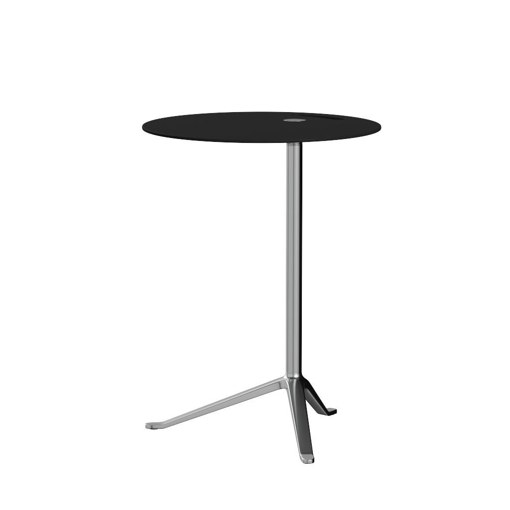 [product_category]-Fritz Hansen Ks12 Little Friend Table, Polished Aluminium/Black Laminate-Fritz Hansen-KS12-black-FRI-4