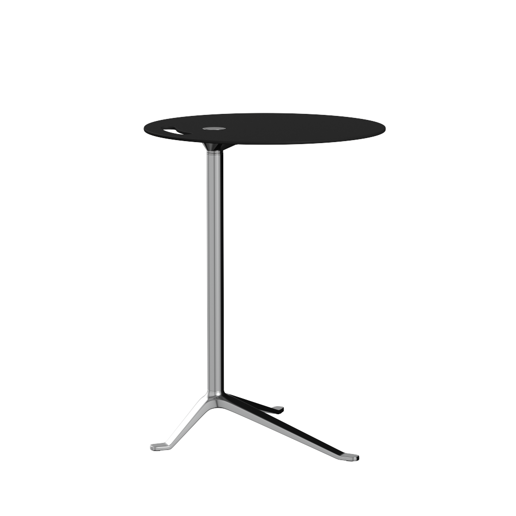 [product_category]-Fritz Hansen Ks12 Little Friend Table, Polished Aluminium/Black Laminate-Fritz Hansen-KS12-black-FRI-6