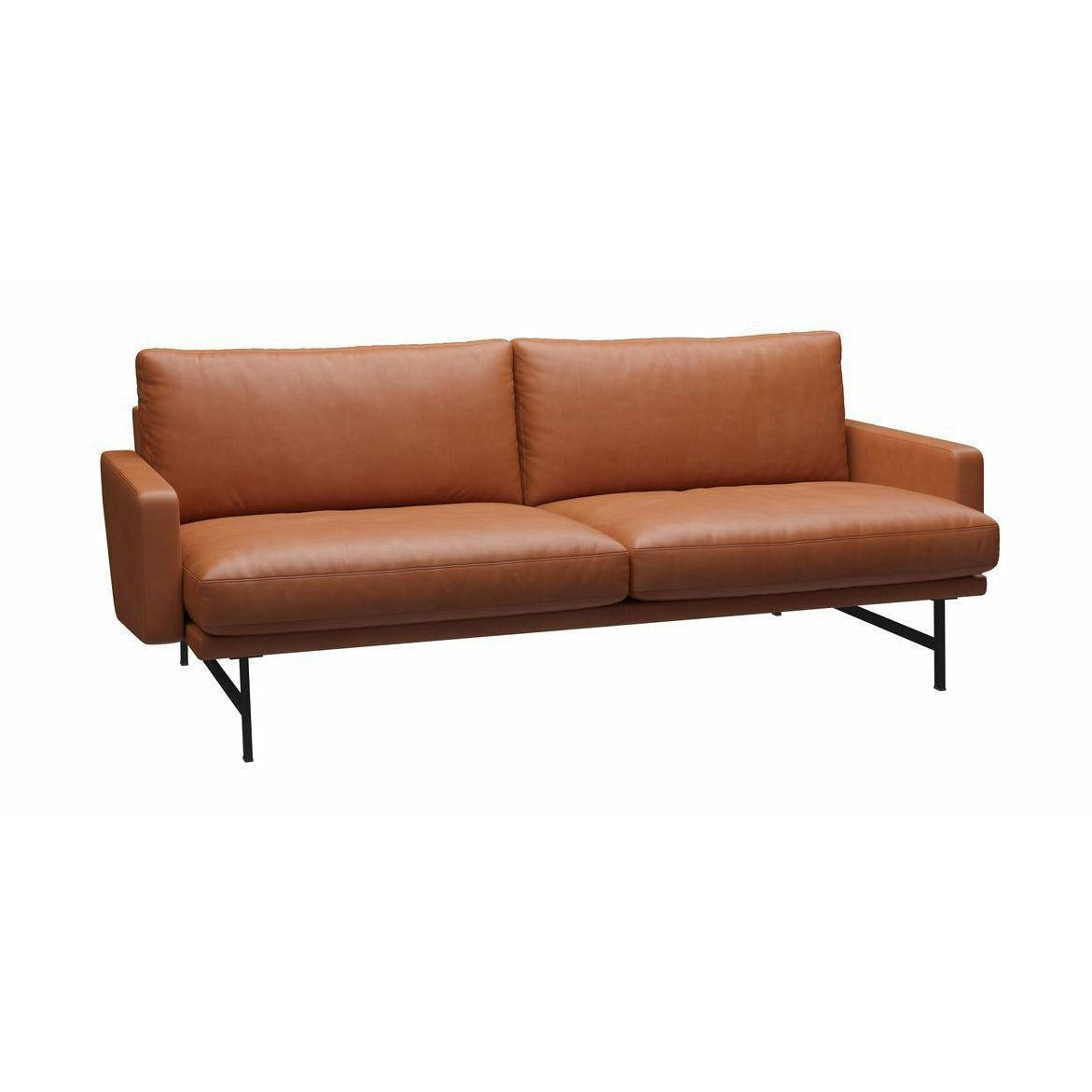 [product_category]-Fritz Hansen Lissoni Sofa Leather 2 Seater, Warm Graphite/Brown Grace Walnut-Fritz Hansen-PL112S-Grace-Walnut-Warm-Graphite-FRI-1