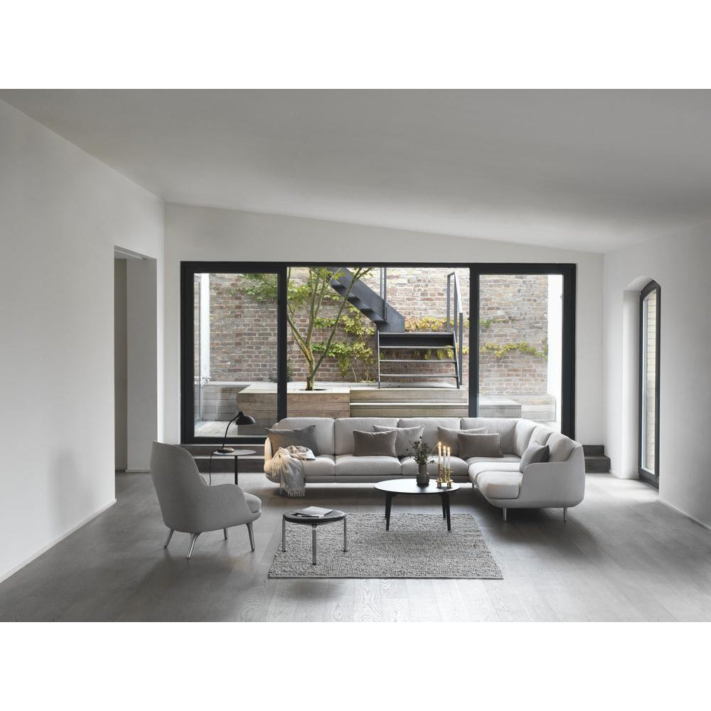 Fritz Hansen Lune, canapé d'angle 6 personnes, Linara gris brume