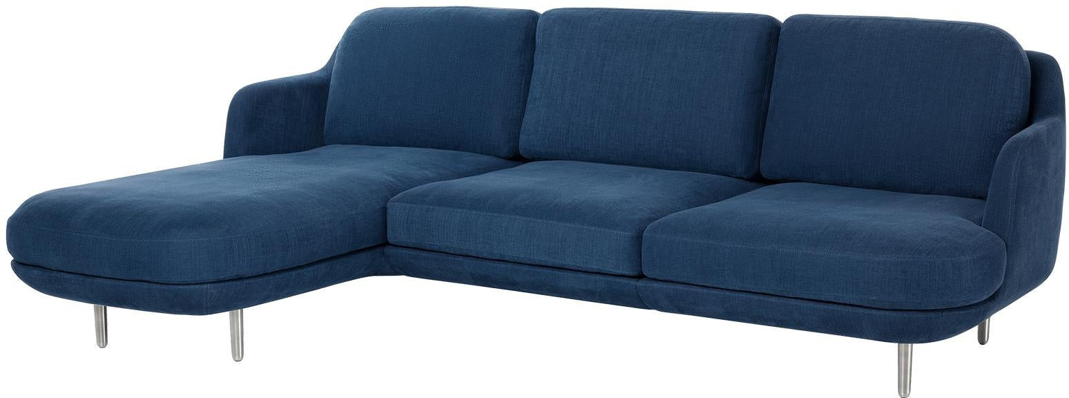 Fritz Hansen Lune Sofa M. Chaiselong forlod 3 personer, Linara Indigo