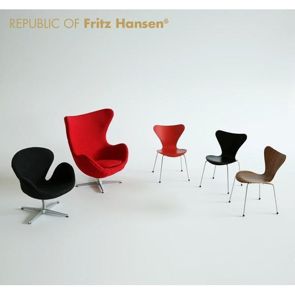 Huevo de silla en miniatura Fritz Hansen, rojo