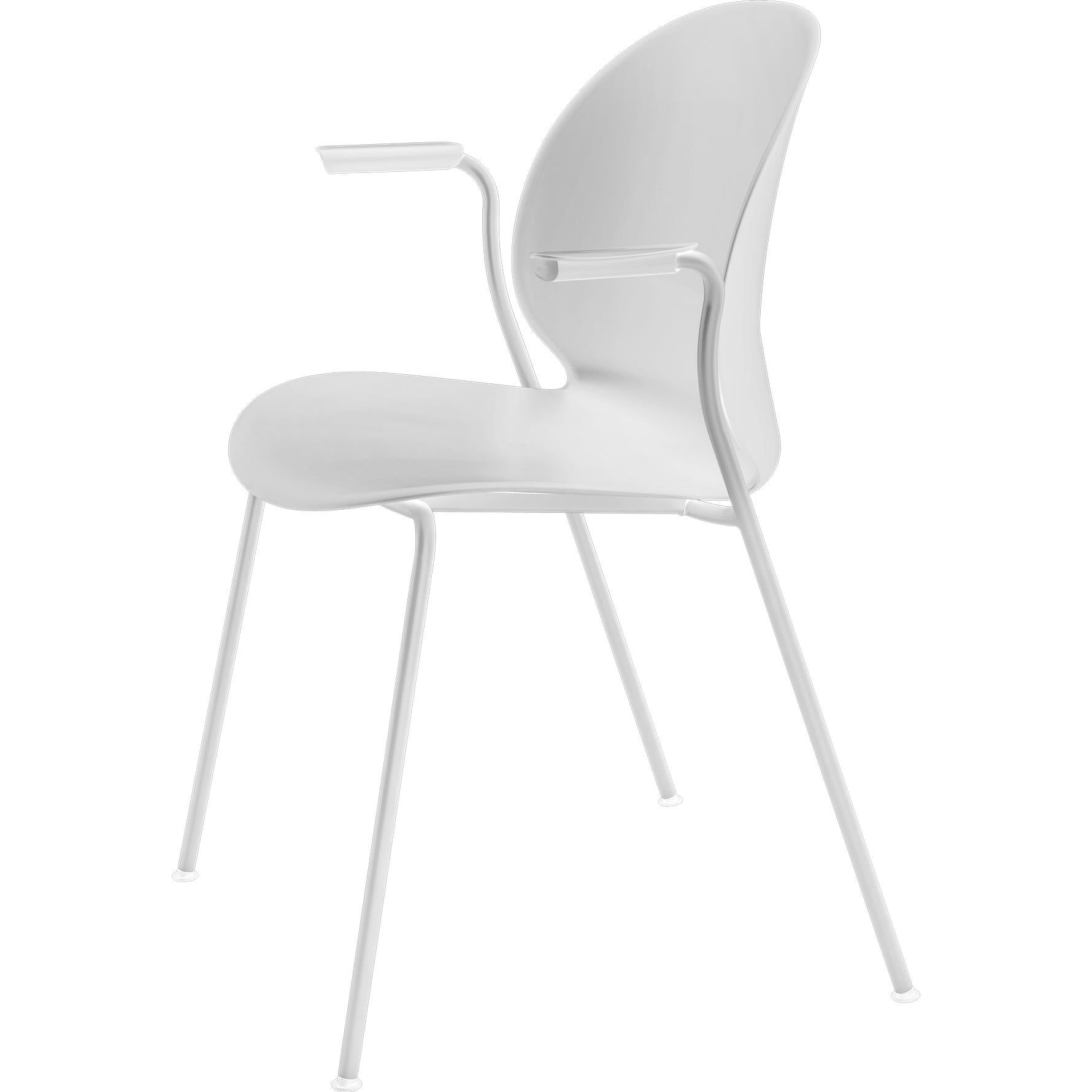 Fritz Hansen N02 Recycle stoel met armleuning Monochrome 4 pootged, wit