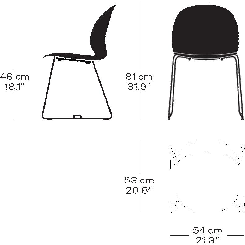 [product_category]-Fritz Hansen N02 Recycle Chair With Welded Connecting Device, Dark Blue/Chrome-Fritz Hansen-N02-21-Dark-Blue-Chrome-FRI-4