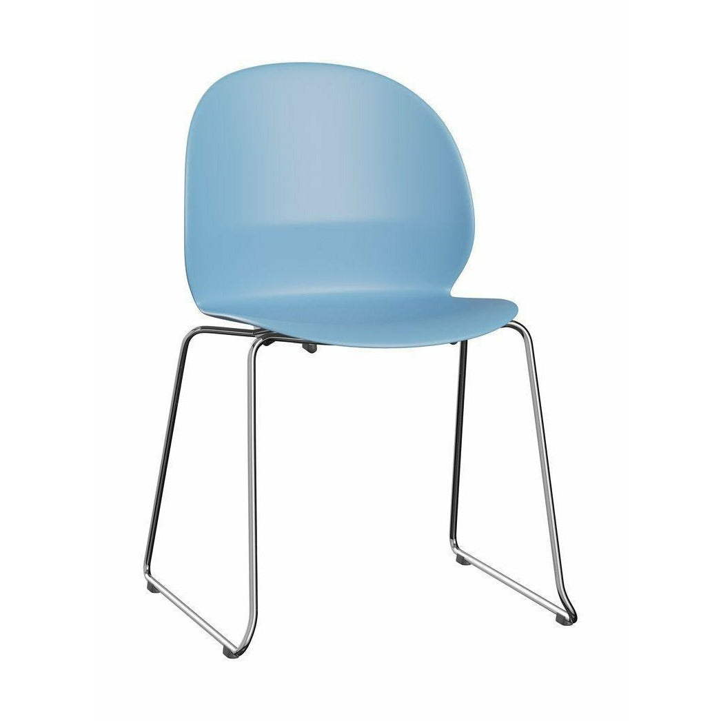 Fritz Hansen N02 Cadeira de reciclagem com dispositivo de conexão soldado, azul claro/cromo