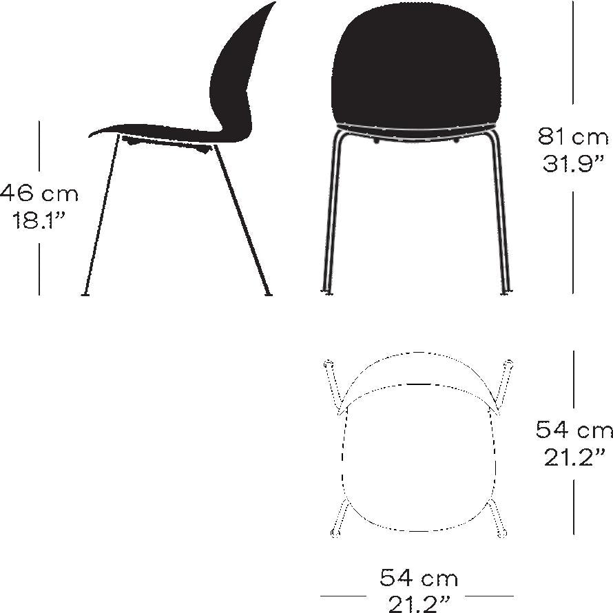 Fritz Hansen N02 Recycle Essstuhl, dunkelrot/dunkelrot