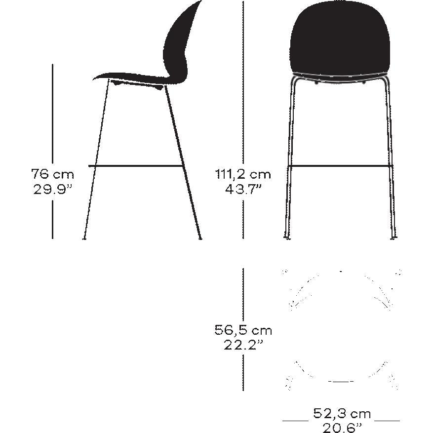 Fritz Hansen N02 Recicla de taburetes de barra alta, negro/negro