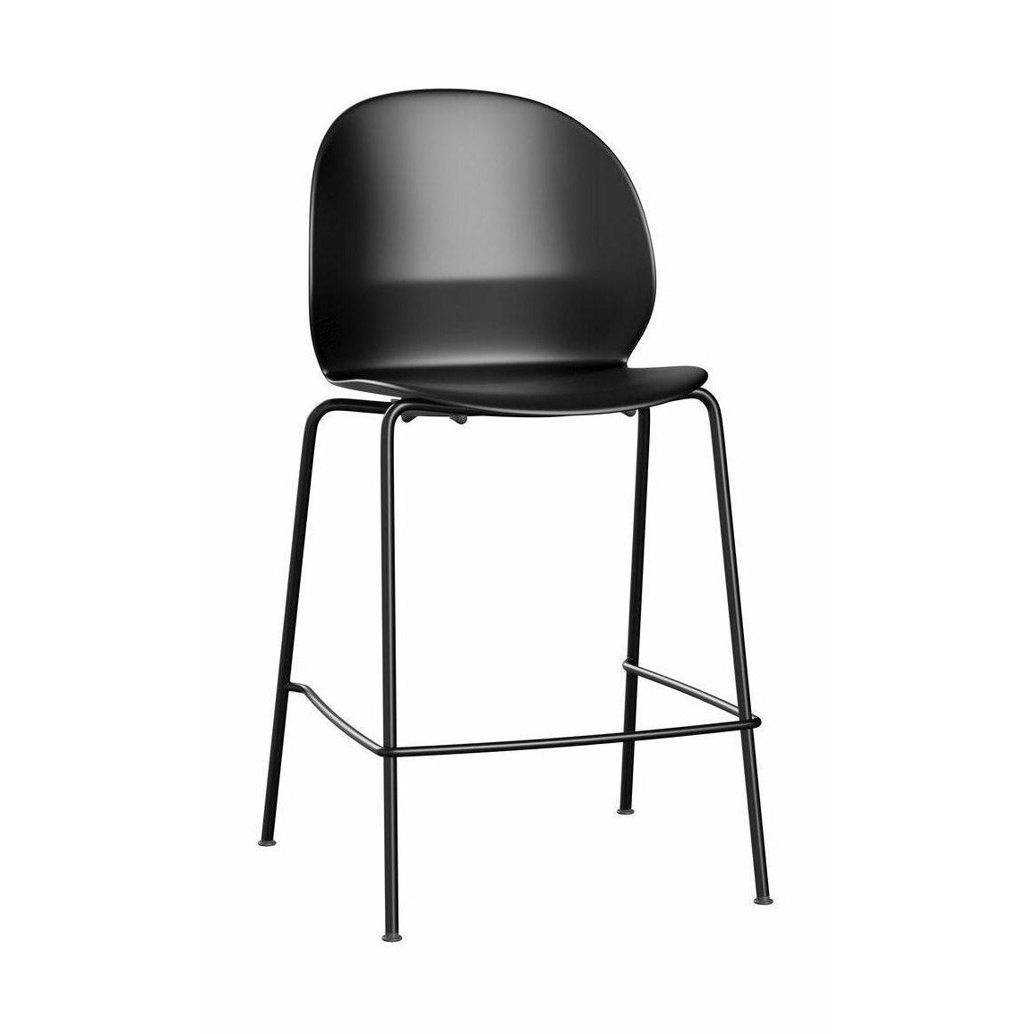 Fritz Hansen N02 Recycler les tabourets à barres bas, noir / noir