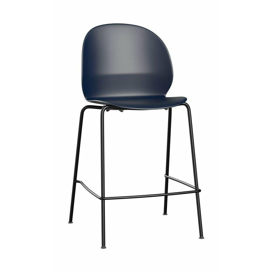 Fritz Hansen N02 Recicla de taburetes de barra baja, azul oscuro/negro