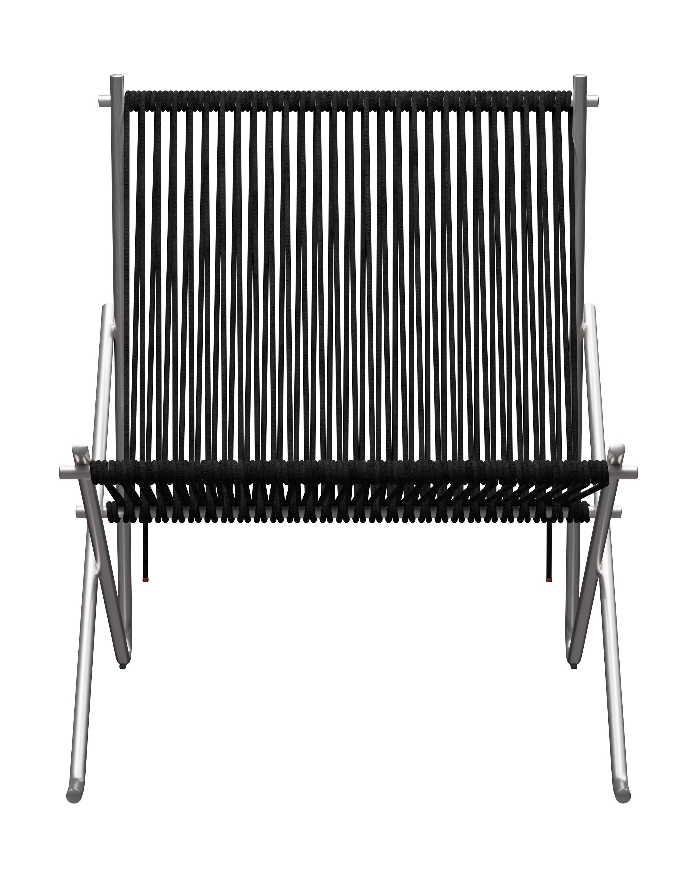 Fritz Hansen PK4 Longe Chair Flag Halyard, Schwarz/Stahl