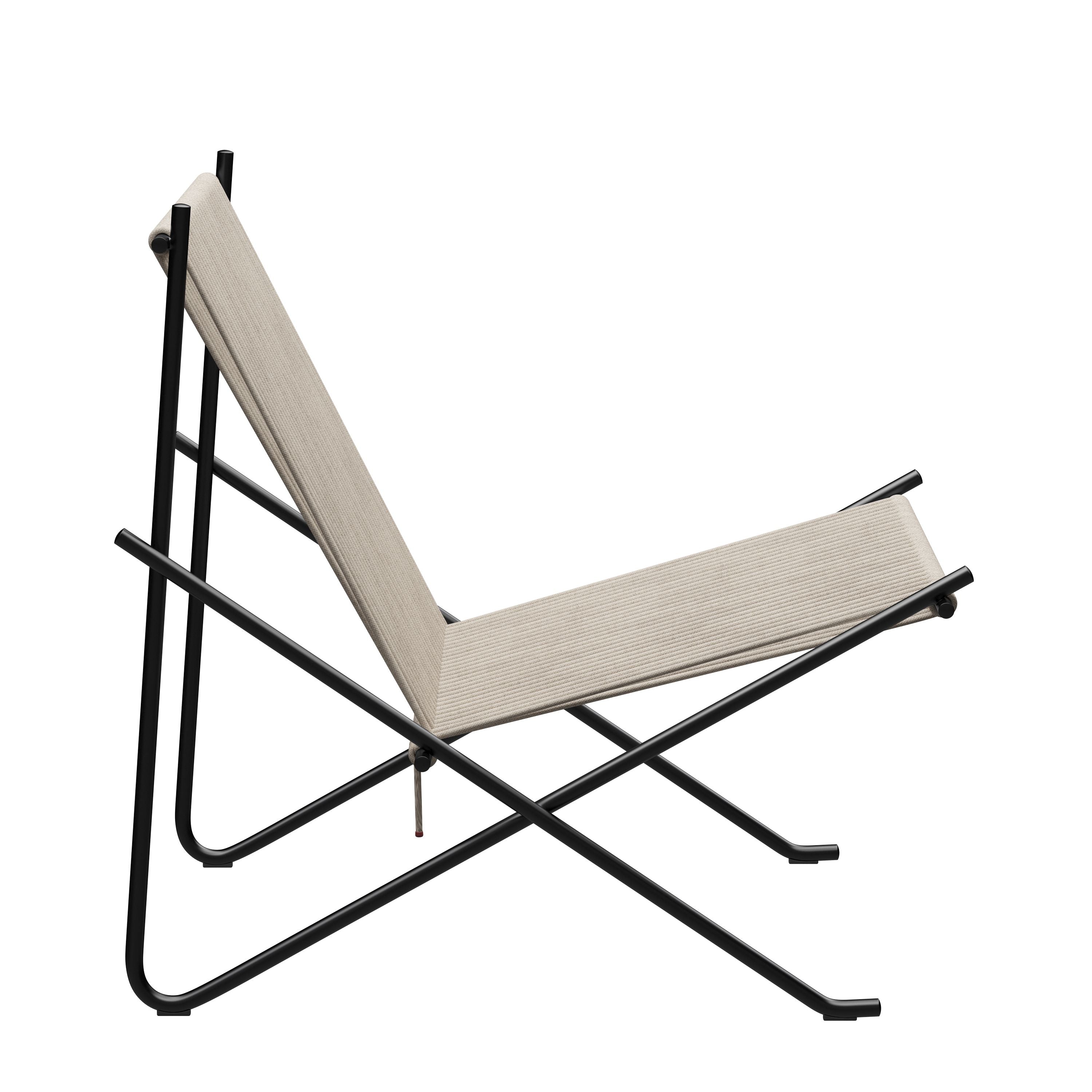 [product_category]-Fritz Hansen Pk4 Longe Chair Flag Hayard, Natural/Black Steel-Fritz Hansen-PK4-Flag-Halyard-Natural-Steel-Black-2