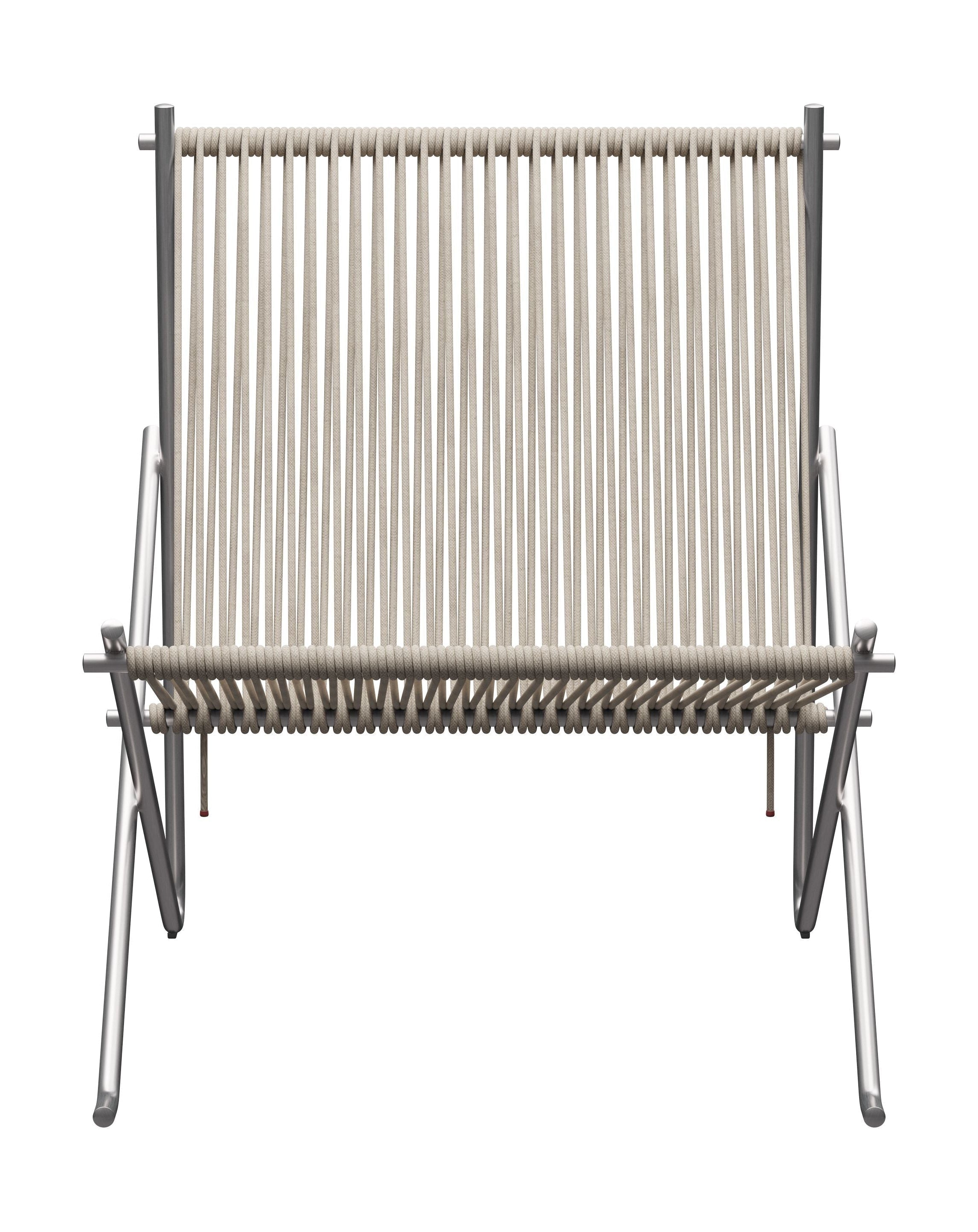 Fritz Hansen PK4 Longe stol Flag Hayard, Natural/Steel