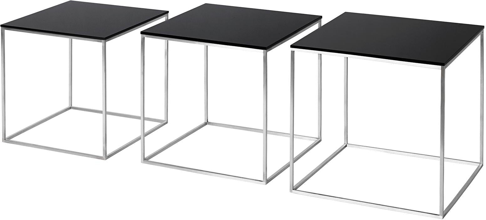 Fritz Hansen PK71 setzen Tische 3 Teile, schwarz