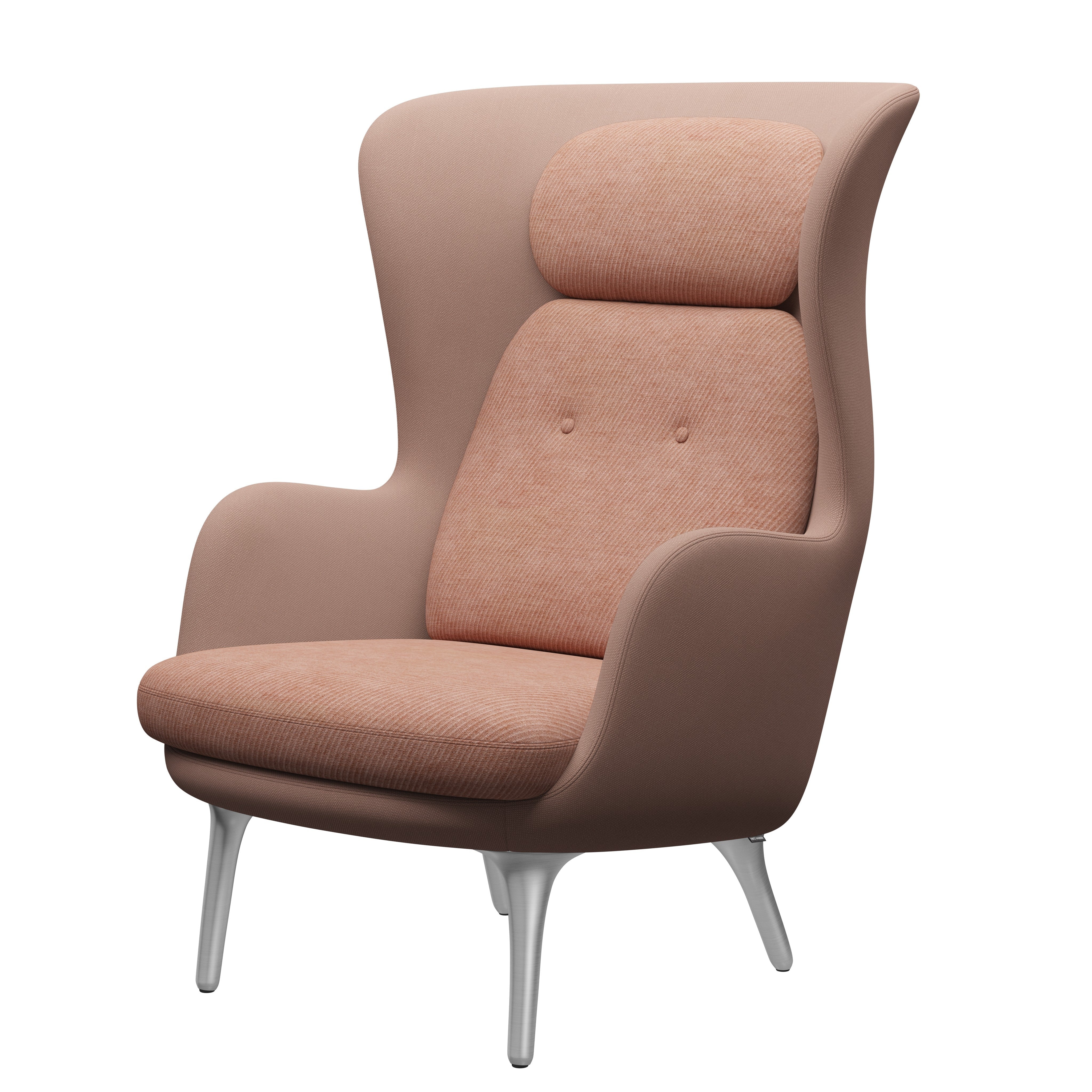 [product_category]-Fritz Hansen Ro Lounge Chair Aluminum, Pale Rose-Fritz Hansen-JH1-Steelcut605-Nabis0011-FRI-1