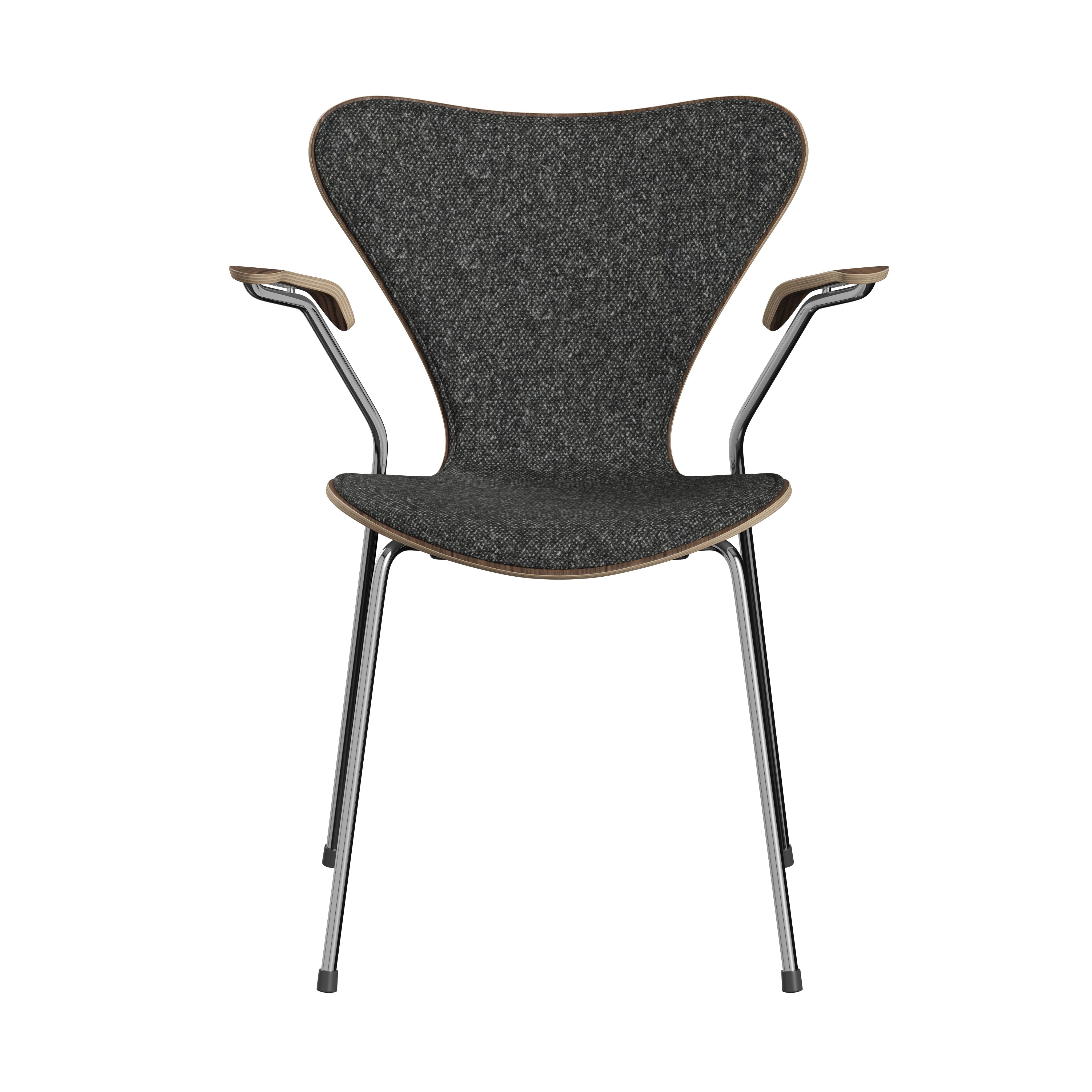 [product_category]-Fritz Hansen Series 7 Armchair, Front Upholstery With Vanir Fabric Anniversary Collection-Fritz Hansen-3207-Anniversary-Vanir-Granite-Brown-FRI-1