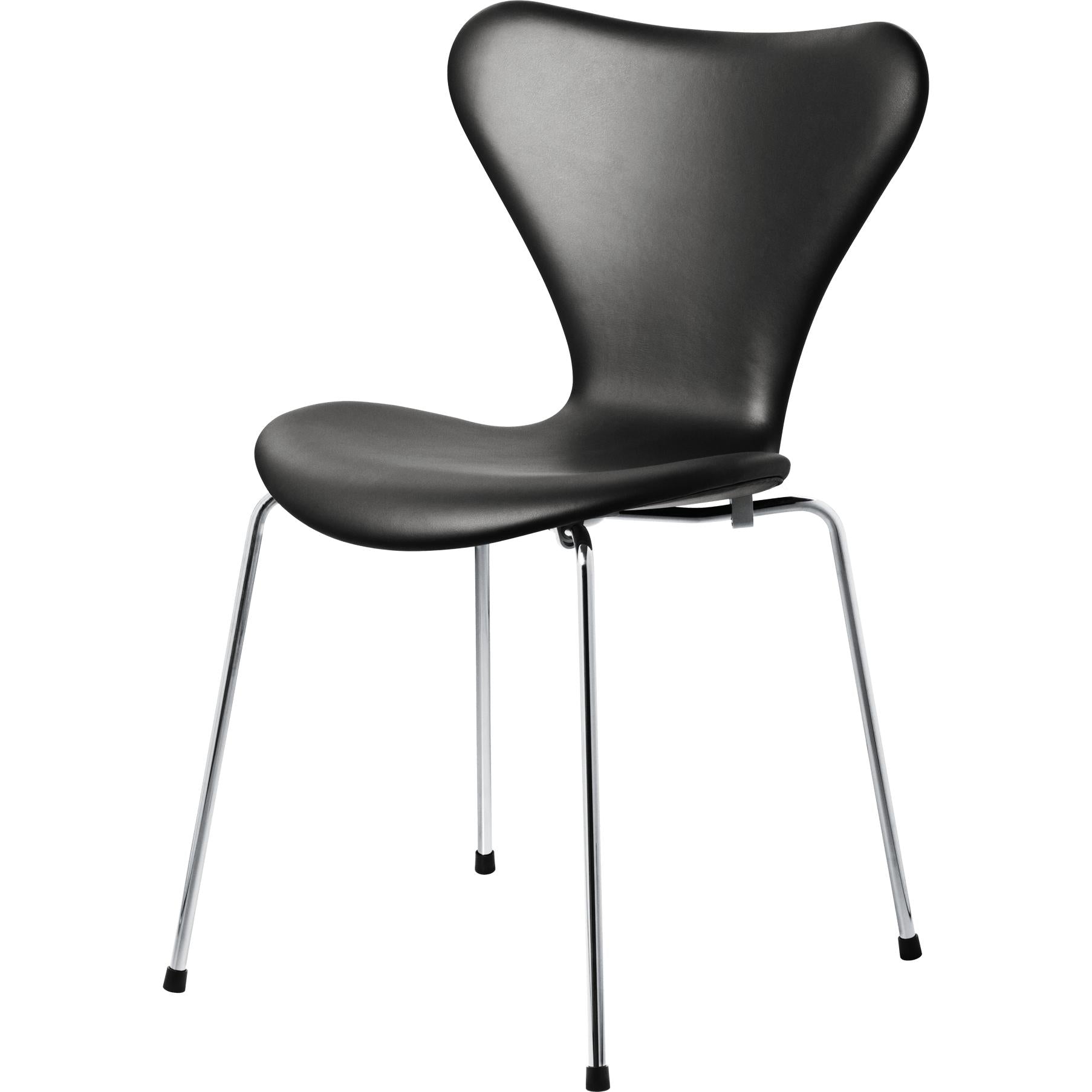 [product_category]-Fritz Hansen Series 7 Chair Full Upholstery Leather, Soft Black-Fritz Hansen-3107-soft black/ fully upholstered-FRI-1