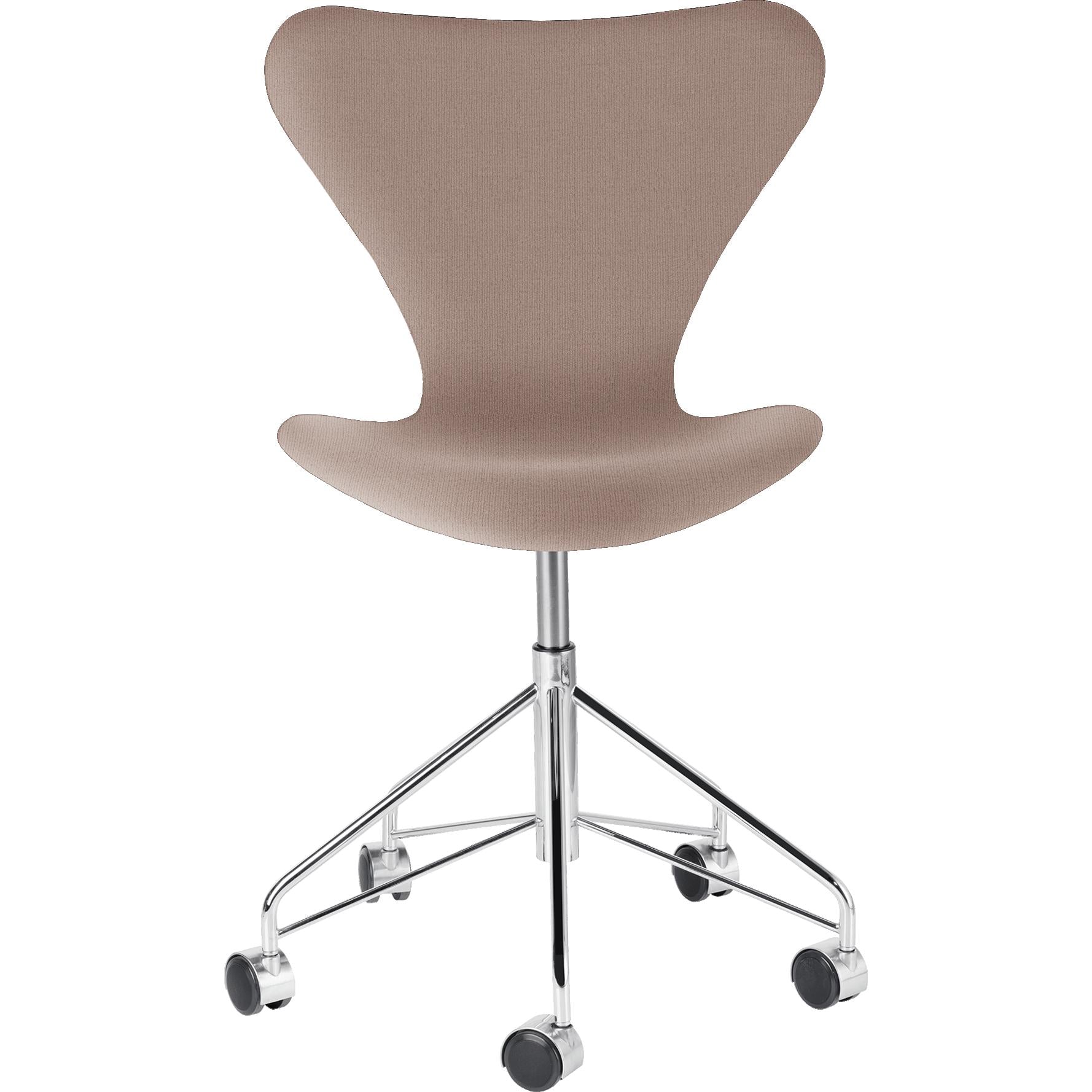 [product_category]-Fritz Hansen Series 7 Swivel Chair Full Upholstery Fabric Christianshavn, Light Red Uni-Fritz Hansen-3117-FulUph-Chris-1130-FRI-1