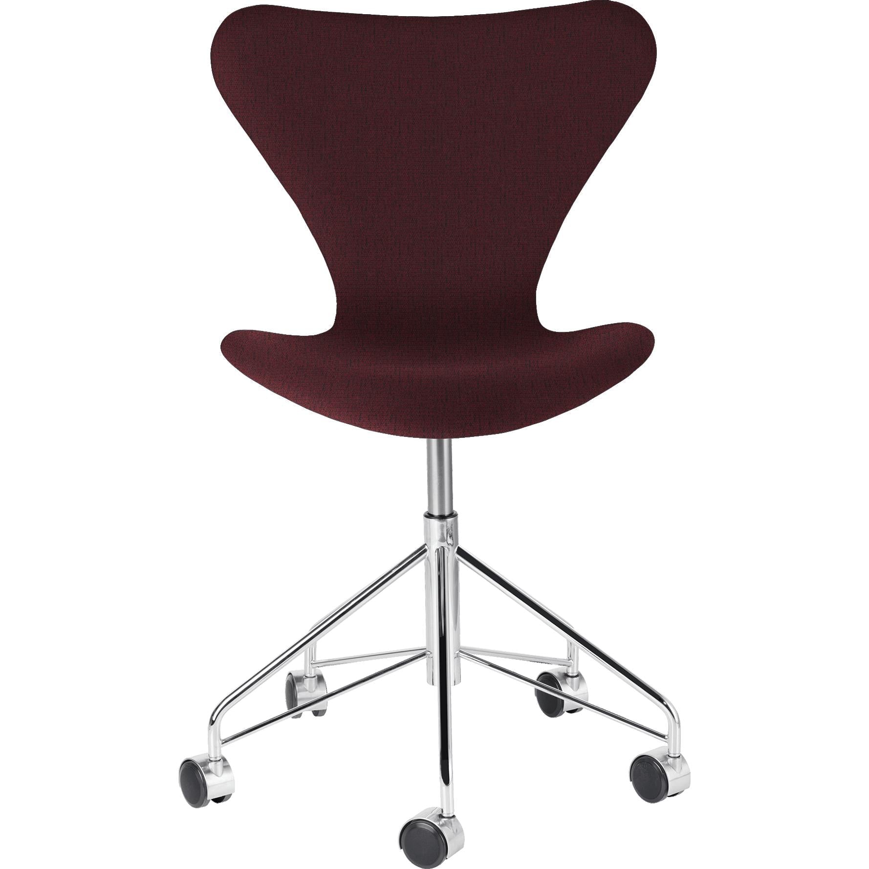 [product_category]-Fritz Hansen Series 7 Swivel Chair Full Upholstery Fabric Christianshavn, Red Uni-Fritz Hansen-3117-FulUph-Chris-1140-FRI-1