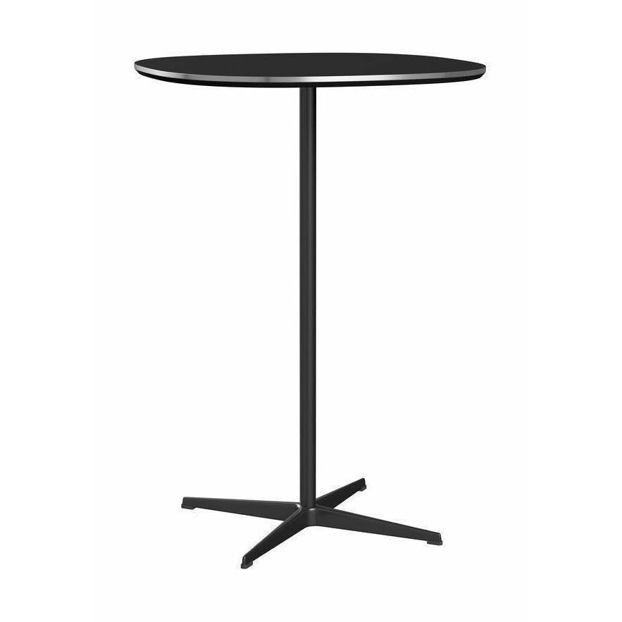 Fritz Hansen Super Circular Bar Tisch Ø75, Schwarz/Schwarz