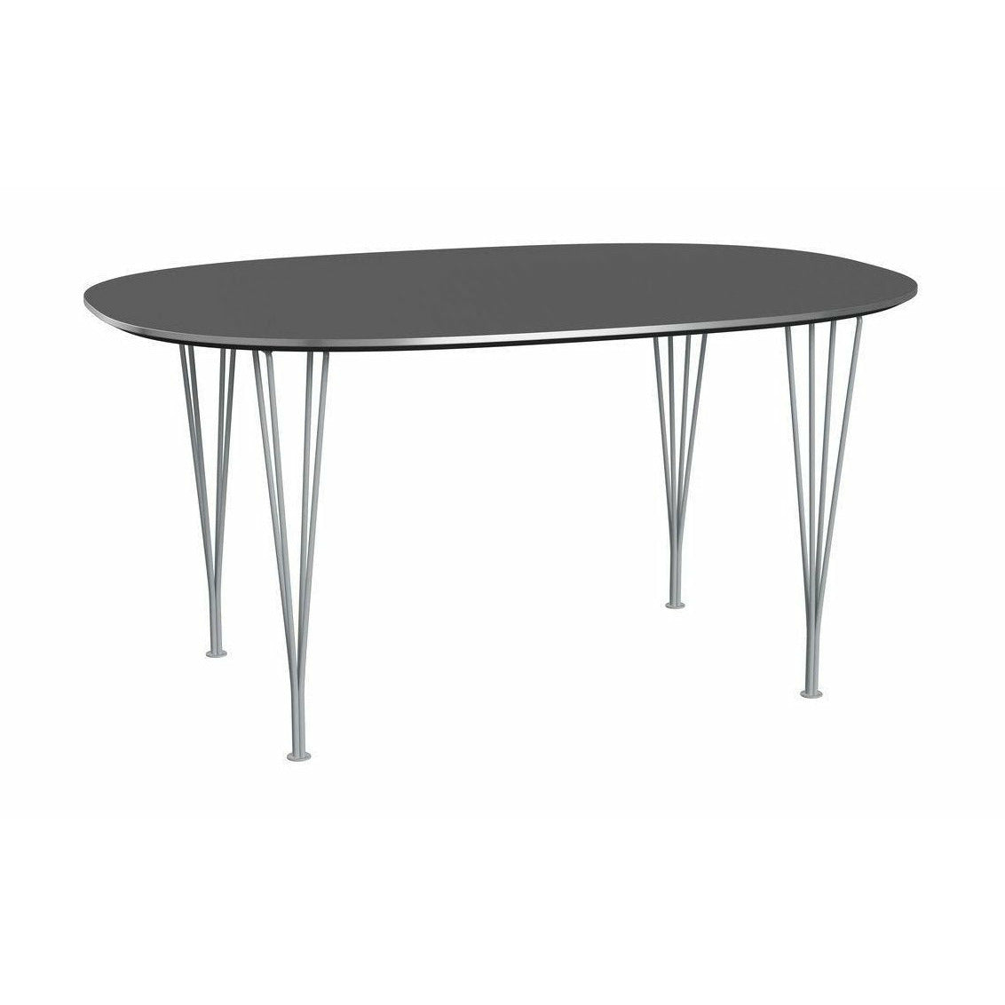 Fritz Hansen Super Ellipse Esstisch 100x150 cm, grau/silbergrau