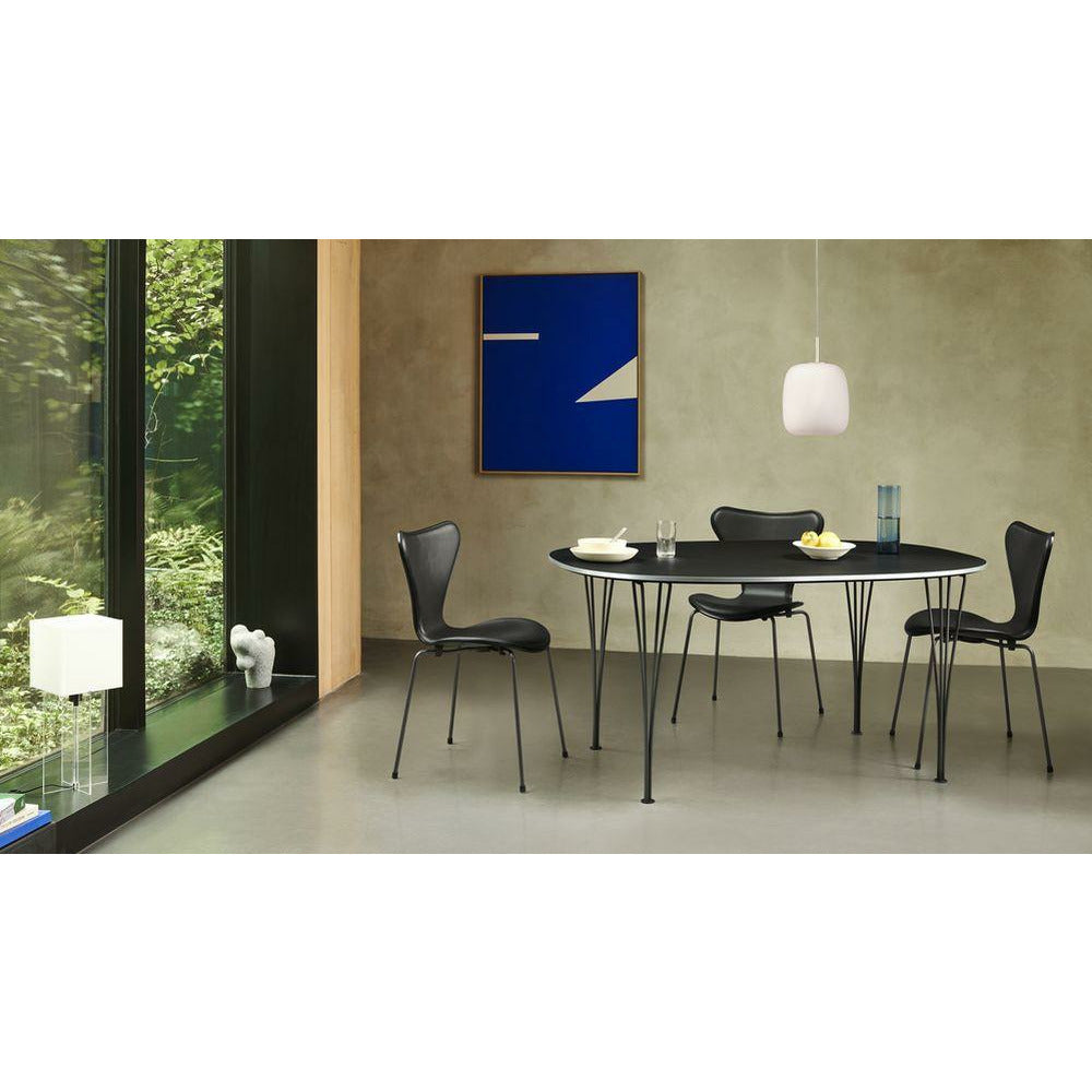 Fritz Hansen Super Ellipse Mesa de comedor 100x150 cm, gris gris/plateado