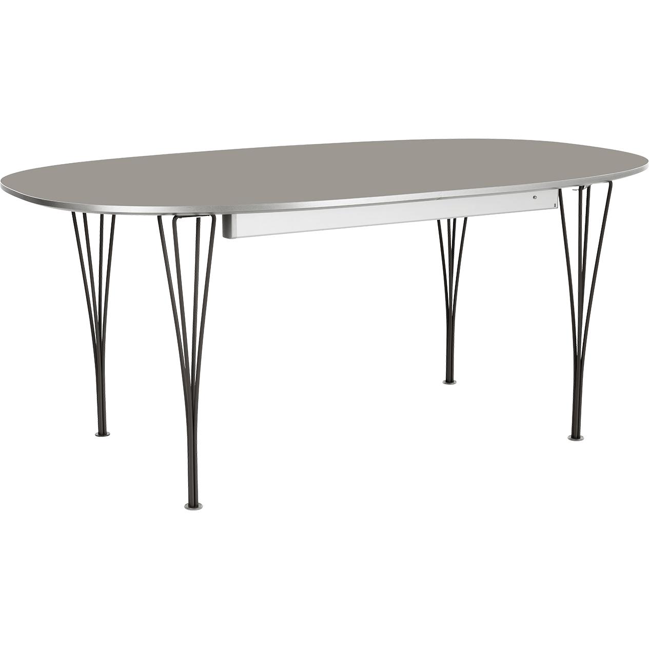 [product_category]-Fritz Hansen Super Ellipse Extendable Table Chrome 100 X170/270 Cm, Black Laminate-Fritz Hansen-B620-black/chromed-FRI-1