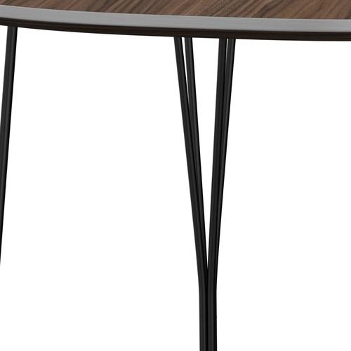 Fritz Hansen Superellipse Dining Table Black/Walnut Veneer, 170x100 Cm