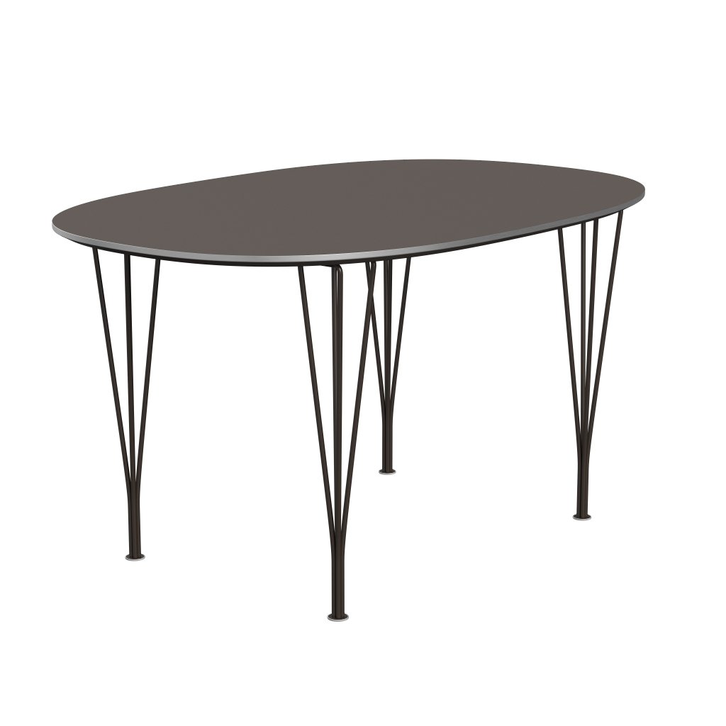 [product_category]-Fritz Hansen Superellipse Dining Table Brown Bronze/Grey Fenix Laminates, 135x90 Cm-Fritz Hansen-B611-FXGRL-SPAL-DBPC-FRI-2