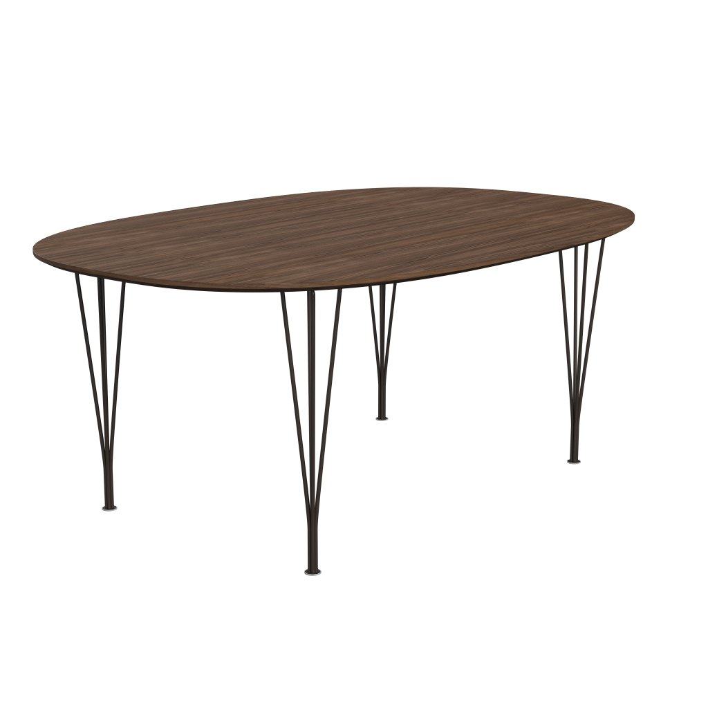 [product_category]-Fritz Hansen Superellipse Dining Table Brown Bronze/Walnut Veneer With Table Edge Made Of Walnut, 180x120 Cm-Fritz Hansen-B613-WAL001-WAL001-DBPC-FRI-2