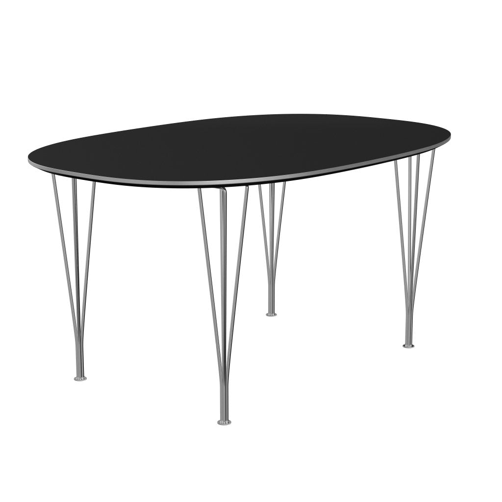 [product_category]-Fritz Hansen Superellipse Dining Table Chrome/Black Fenix Laminates, 150x100 Cm-Fritz Hansen-B612-FXBLL-SPAL-CST-FRI-2