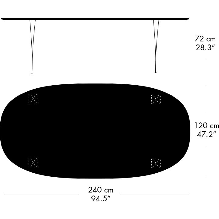 [product_category]-Fritz Hansen Superellipse Dining Table Chrome/Walnut Veneer, 240x120 Cm-Fritz Hansen-B614-WAL001-SPAL-CST-FRI-5