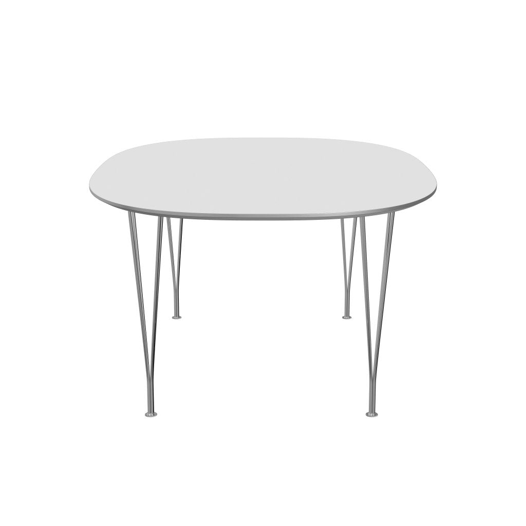 Fritz Hansen Superellipse Dining Table Chrome/White Fenix ​​Laminates, 180x120 cm