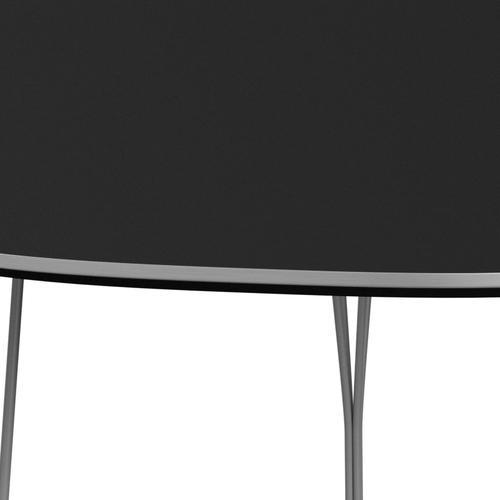 [product_category]-Fritz Hansen Superellipse Dining Table Grey Powder Coated/Black Fenix Laminates, 240x120 Cm-Fritz Hansen-B614-FXBLL-SPAL-GRBA-FRI-4